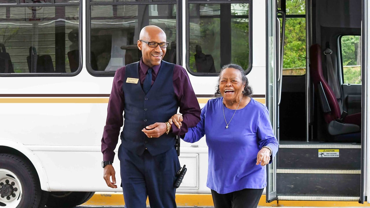The Scholl Canyon Estates community bus providing resident transportation