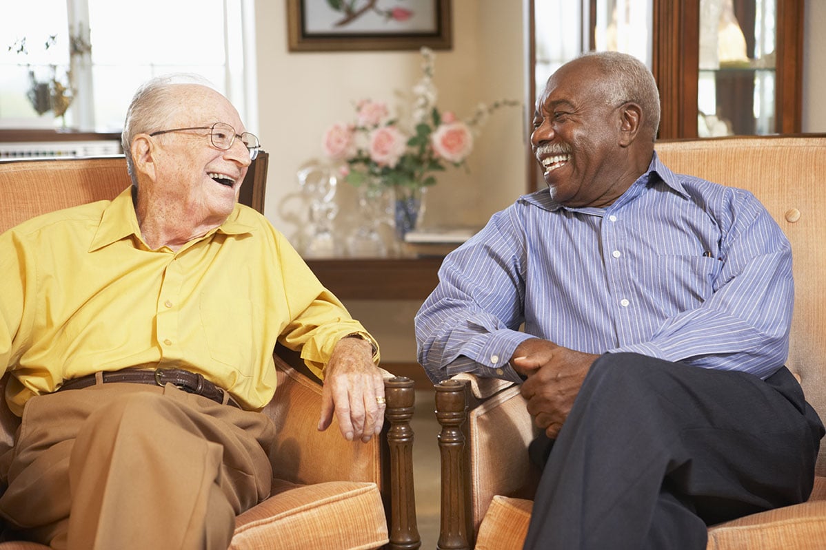 Residents laughing together at Scholl Canyon Estates